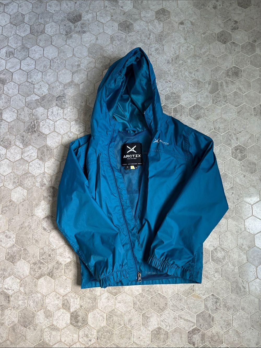 Arctix Kids' Teal Hooded Rain Jacket